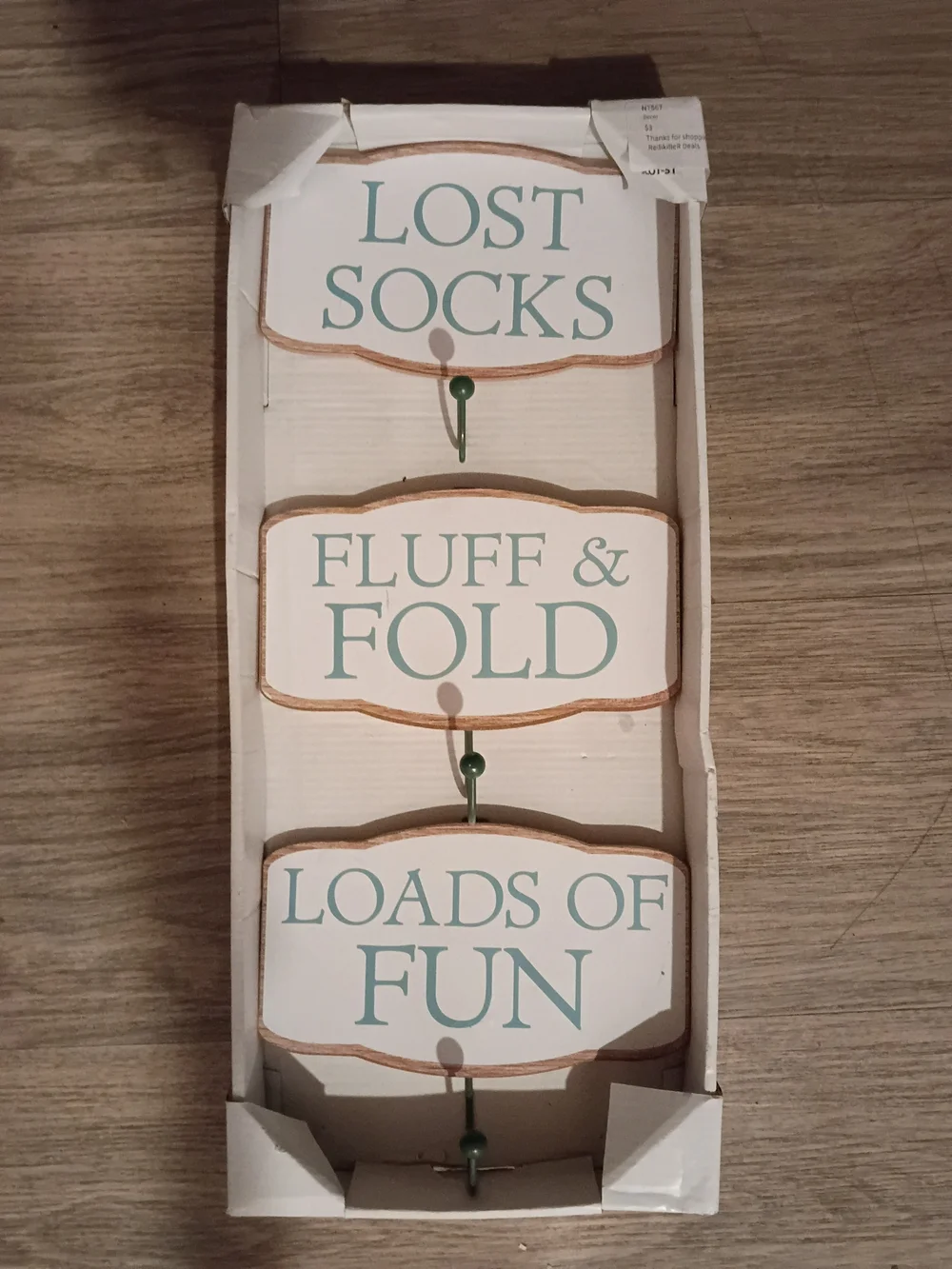 White and Light Teal Laundry Wall Sign Set - Brand